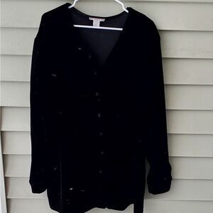 Annie Alexander black button down shirt size 3x